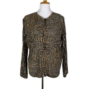 Chicos Leopard Mesh Jacket Sz. 2 (Large) Animal Print